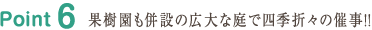 Point5 果樹園も併設の広大な庭で四季折々の催事！！